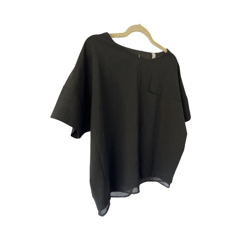 Lululemon A Shift In Time Black Short Sleeve Blouse Women's Size 8 Relaxed Fit - Picture 5 of 10